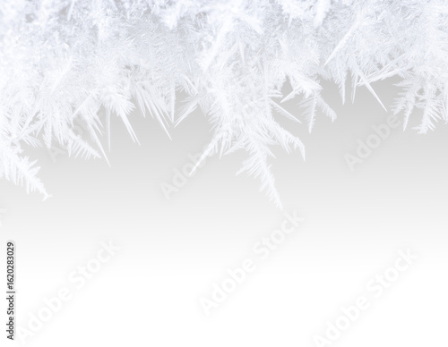 Christmas snowflake Png border frame with white frost ice frozen transparent background winter decoration cold season isolated holiday design pattern