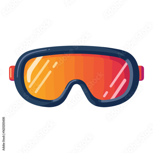 Colorful ski goggles with gradient lenses in a modern style  