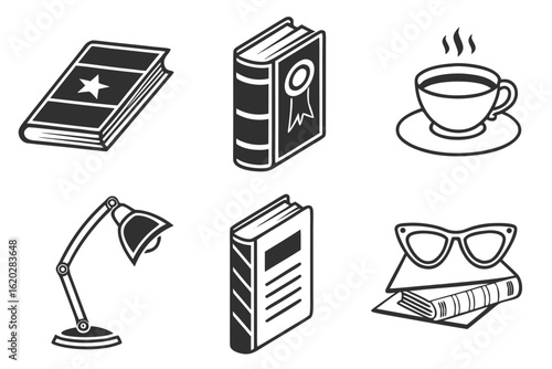 Collection of Reading and Study Icons.