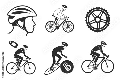 Cycling Icons Helmet Riders and Gear.