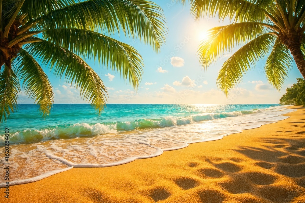 Obraz premium Tropical paradise beach scene