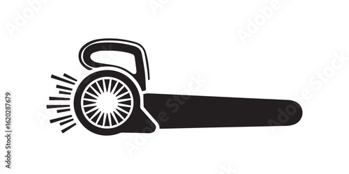 Leaf Blower Icon - Black Silhouette Vector Illustration for Gardening and Yard Work