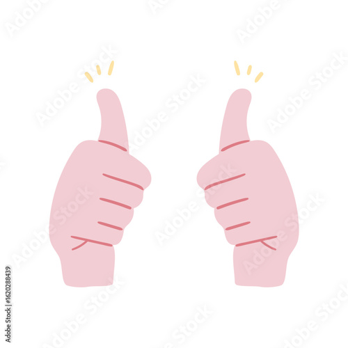 hand gesture, sign or symbol of good. flat design illustration