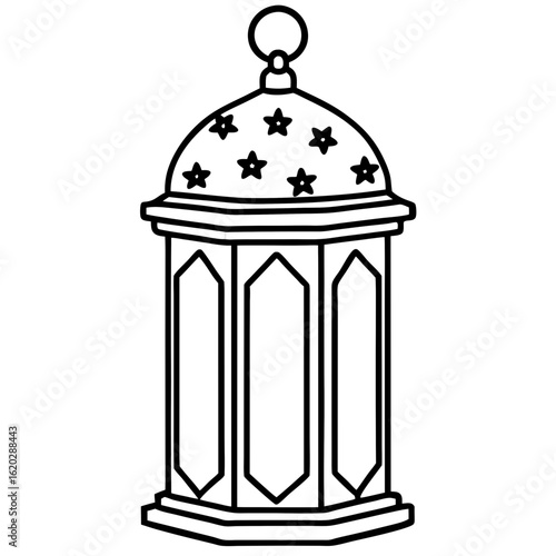 Wallpaper Mural Minimal Islamic Lantern Outline Torontodigital.ca