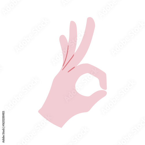 hand gesture, sign or symbol of ok. flat design illustration