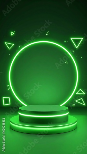 Neon green product display podium (1)