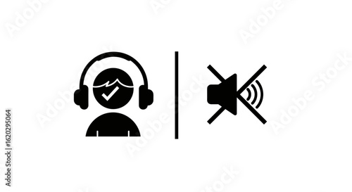 Person wearing headphones indicating silent communication
