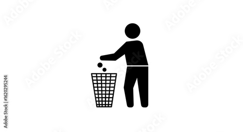 Person throwing trash into bin