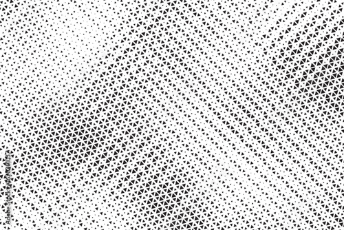 Abstract triangle halftone background. Triangle vector abstract geometric background. Halftone triangular retro 80s pattern. Minimal style retro dynamic wallpaper.