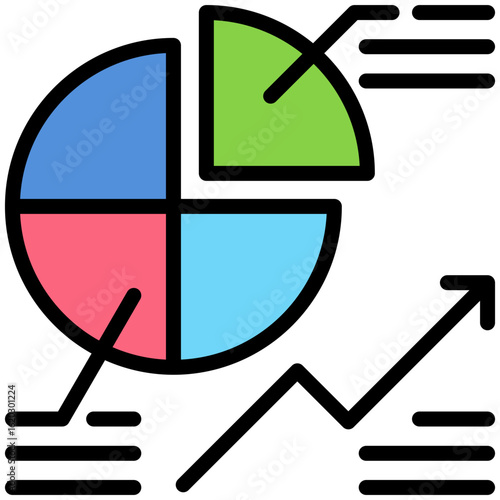Data analysis icon for accounting and finance business, website, application, printing, document, poster design, etc