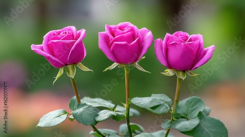 Wallpaper Mural Beautiful Pink Roses Blooms in Close Up with Green Leaves Torontodigital.ca