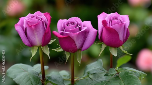 Wallpaper Mural Vibrant Purple and Pink Roses in a Beautiful Garden Setting Torontodigital.ca