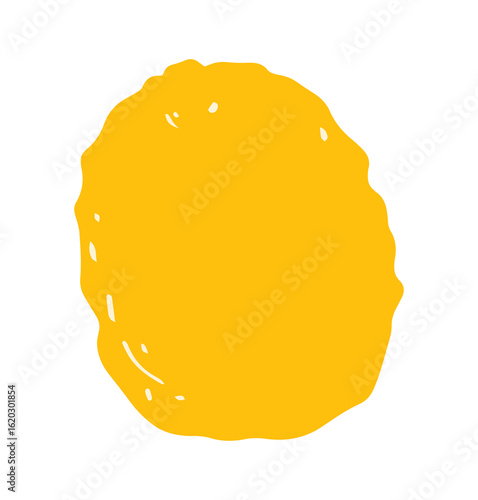 Isolated yellow lemon icon, citrus fruit illustration.