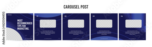 Editable Instagram Carousel Post Layout Set, Social Media Marketing microblog template design, tips & tricks linkedin post template, eps 10.	