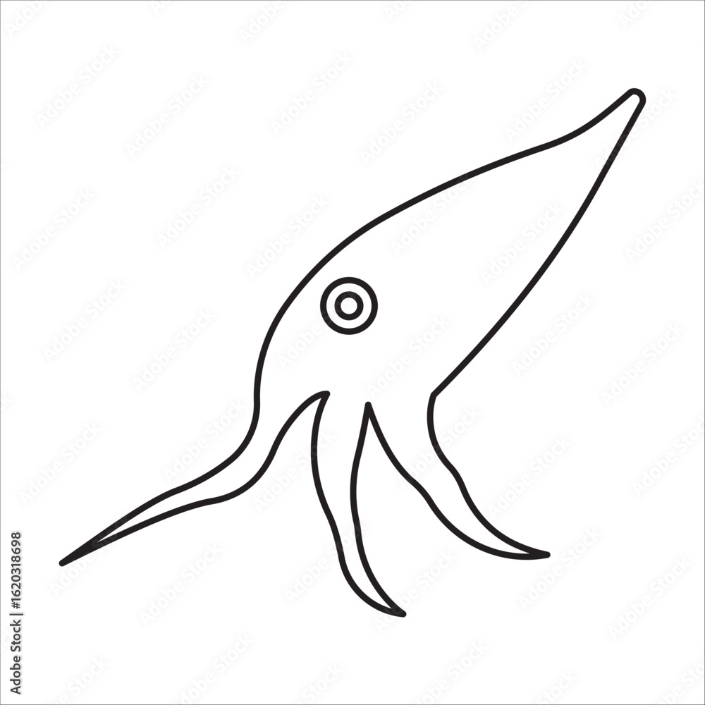 Fototapeta premium Squid icon outline vector