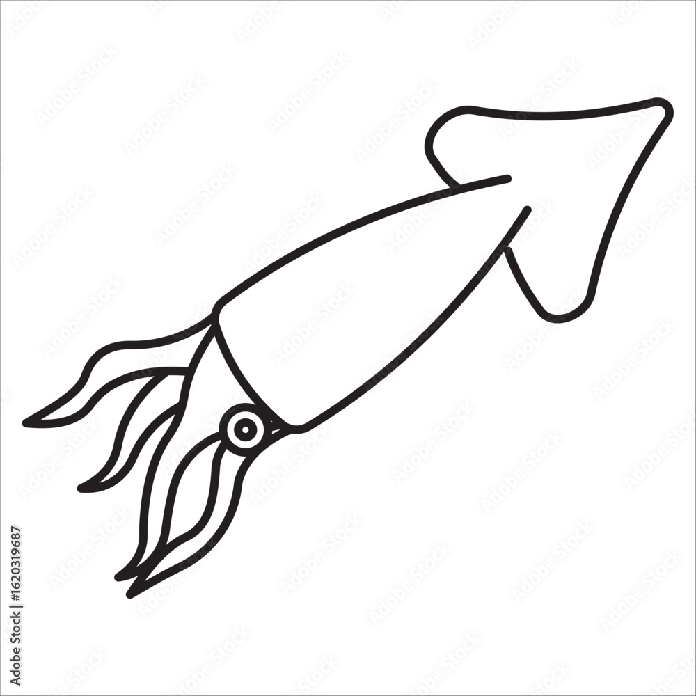 Obraz premium Squid icon outline vector