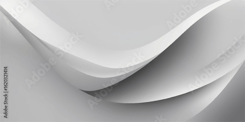 Abstract white and grey background with white lines and clean plate illustration