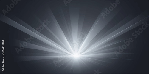 Abstract light background with glowing rays and sunburst design