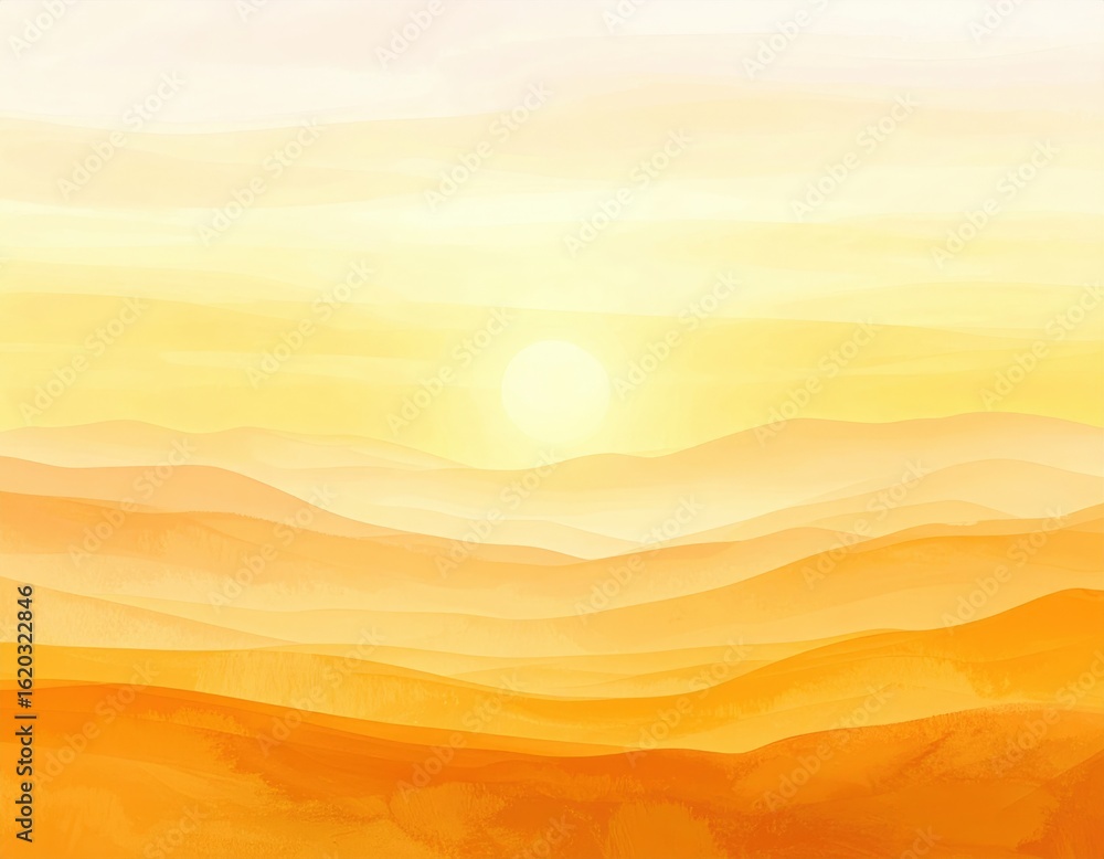 Fototapeta premium Warm Sunset Over Misty Mountains