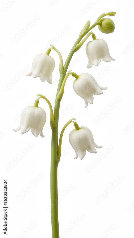 Obraz premium Delicate white flowers with bell shaped blooms, showcasing natural beauty and elegance. Perfect for floral arrangements and nature photography