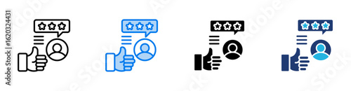 Reviews icon set multiple style collection