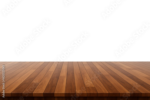 Empty wooden floor with white wall background, perfect for product display, mockups, or design presentations. Minimalist and clean interior concept.