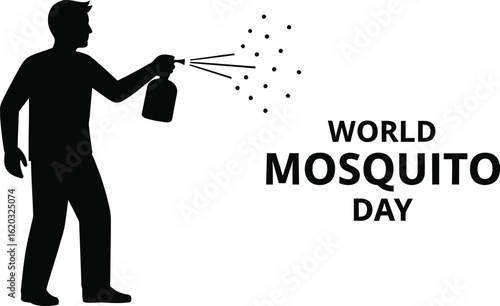 Vector art of world mosquito day illustration, raising awareness about mosquitoborne diseases and promoting prevention measures