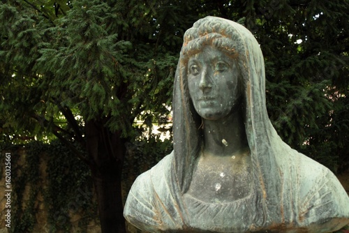 The statue of Janos Batsanyi's wife, poet Gabriella Baumberg (created by Andras Kovacs) in Tapolca, Hungary