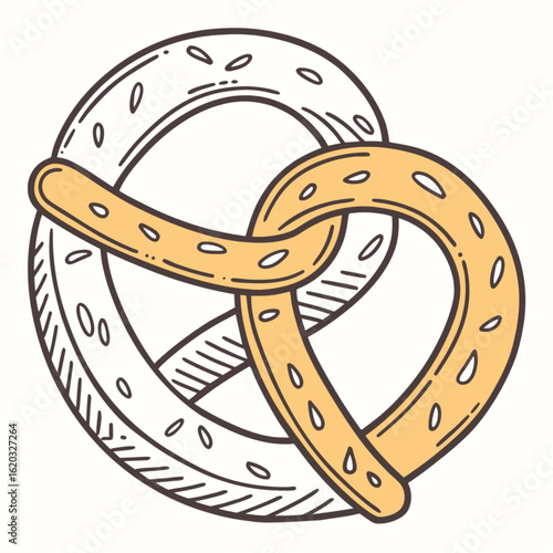 Vector illustration of a golden horseshoe, a good luck talisman