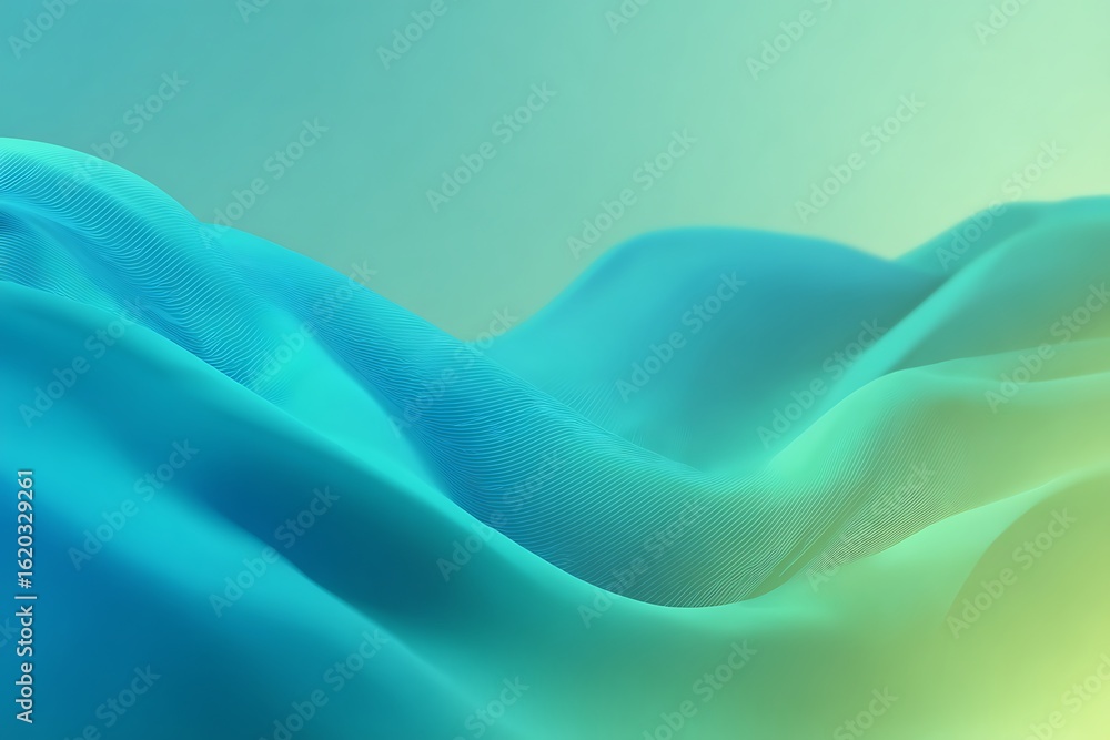 Obraz premium Abstract Blue Green Wavy Pattern on Smooth Surface for Modern Design