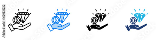 Worth icon set multiple style collection