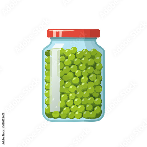 Jar of Peas Isolated on a T...