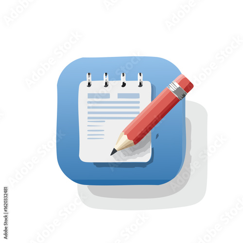 Notepad and Pencil Icon Writing concept note taking creative school supplies back to school office supplies creative writing