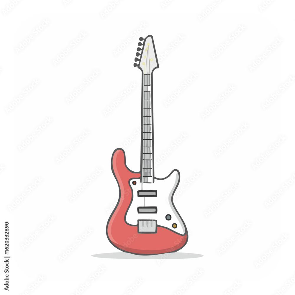 Obraz premium Electric Guitar Illustration Musical Instrument Rock Pop Music Isolated Design