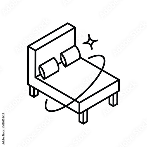 Nightstand line icon with white background vector stock illustration