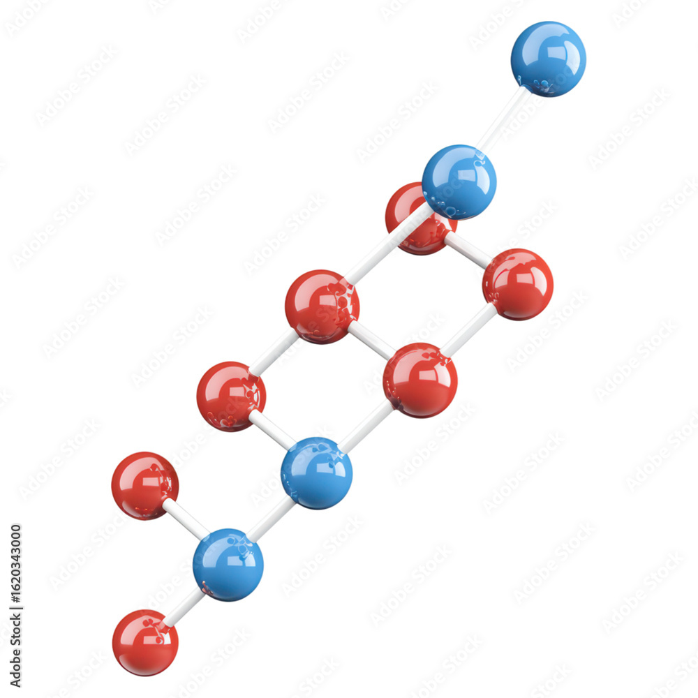 Obraz premium Colorful Molecular Structure on a White Background, isolated on transparent background.