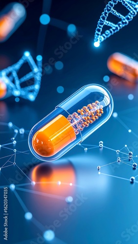 Medical capsule with DNA model