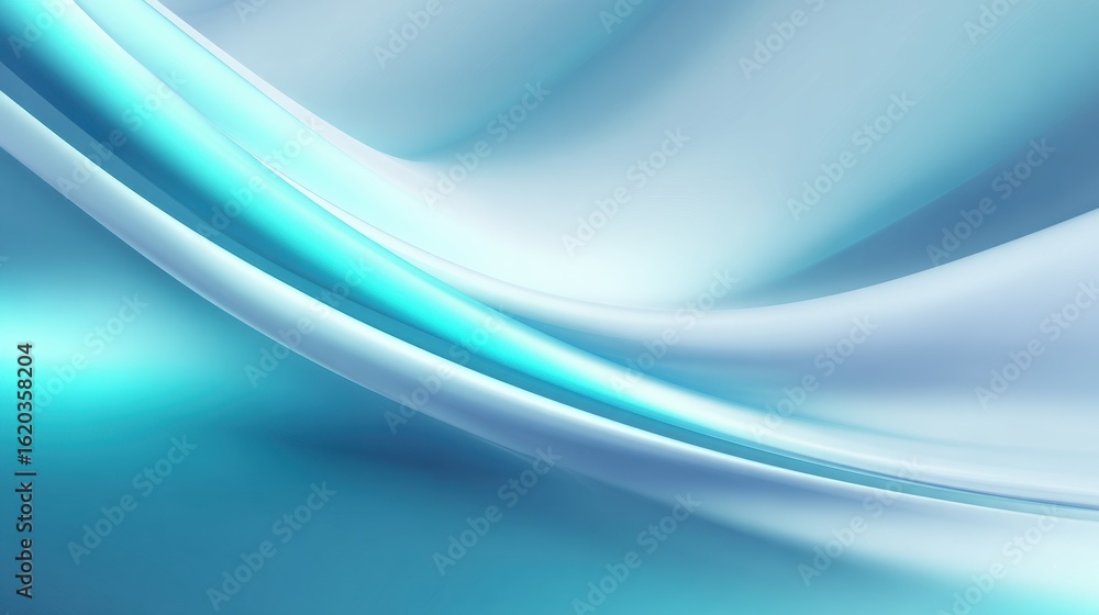 Naklejka premium Futuristic glowing cyan gradient lines on white background, modern abstract design for tech presentations, website headers, and digital advertising