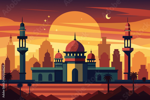 silhouette of mosque