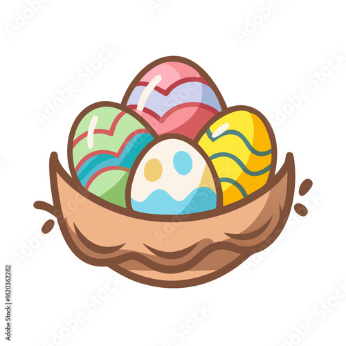 easter eggs in basket