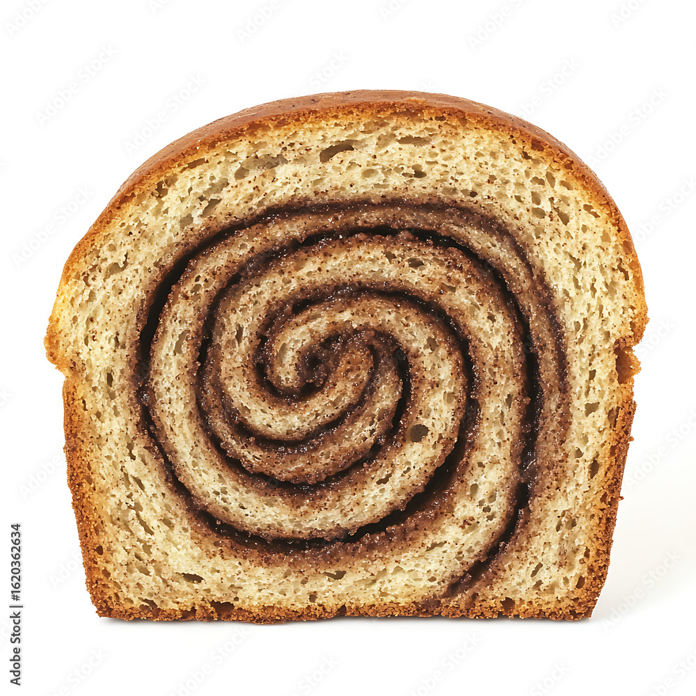 Fototapeta premium Slice of Swirled Cinnamon Bread