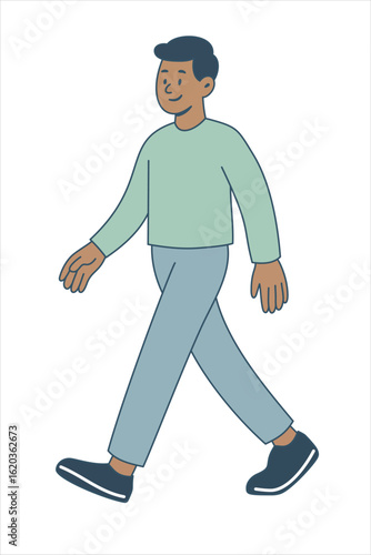 A character doing a brisk walk