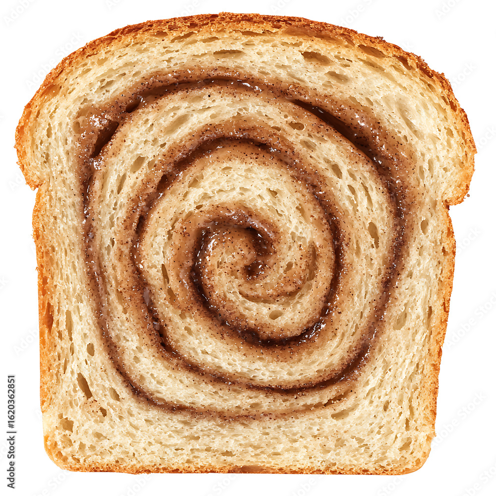 Fototapeta premium Slice of Cinnamon Swirl Bread