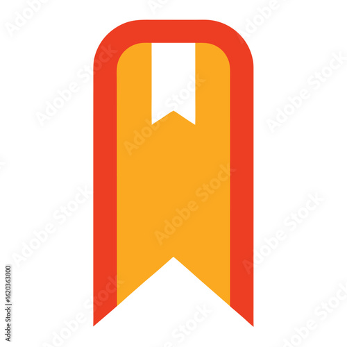 Orange bookmark tag icon for favorite pages isolated on white background