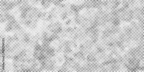 Halftone faded gradient texture. Grunge halftone grit background. White and black sand noise wallpaper. Retro pixilated vector backdrop