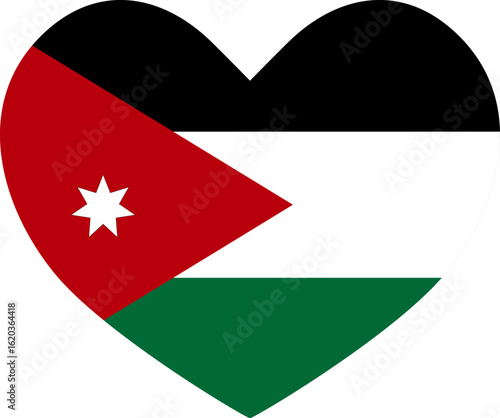 Jordan heart shaped icon flag illustrator national