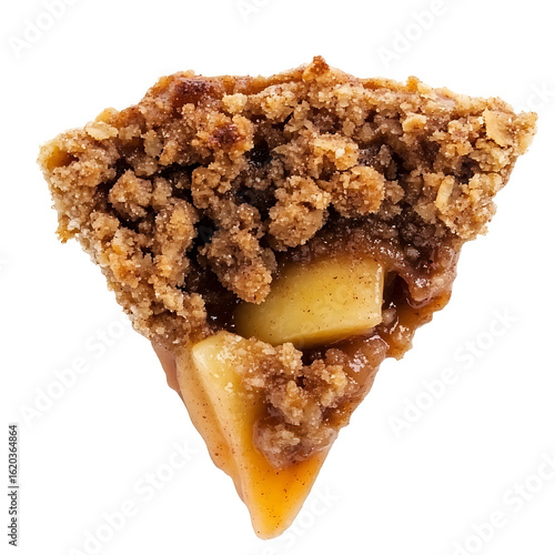 Slice of Apple Crumble Pie with Cinnamon Streusel Topping