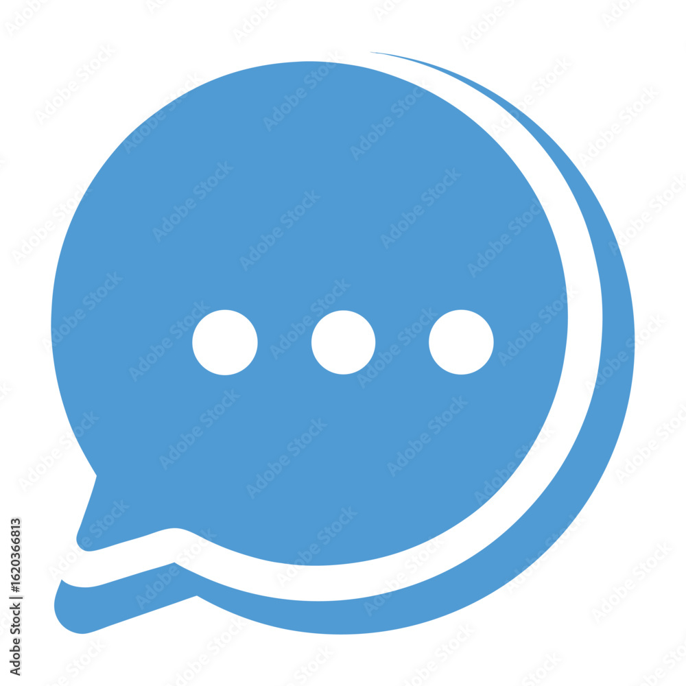 Fototapeta premium Blue speech bubble icon isolated on white background for communication