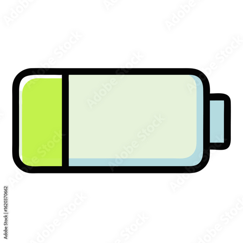 Low battery icon isolated on white background symbolizes power shortage and energy depletion in electronic devices