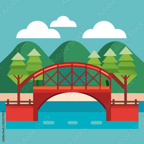 vector illustration of a bridge